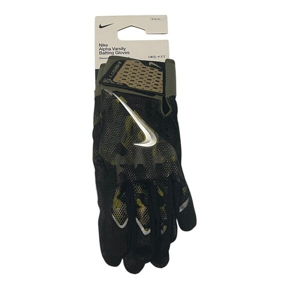 Nike Alpha Varsity Batting Gloves Diamond Baseball Camo Men's Size Medium - Picture 2 of 6